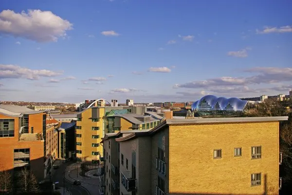 Rooftops across Newcastle city centre.
