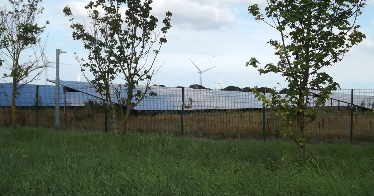 A solar farm in England. Barnsdale Solar Park is due to connect to the grid later this year.